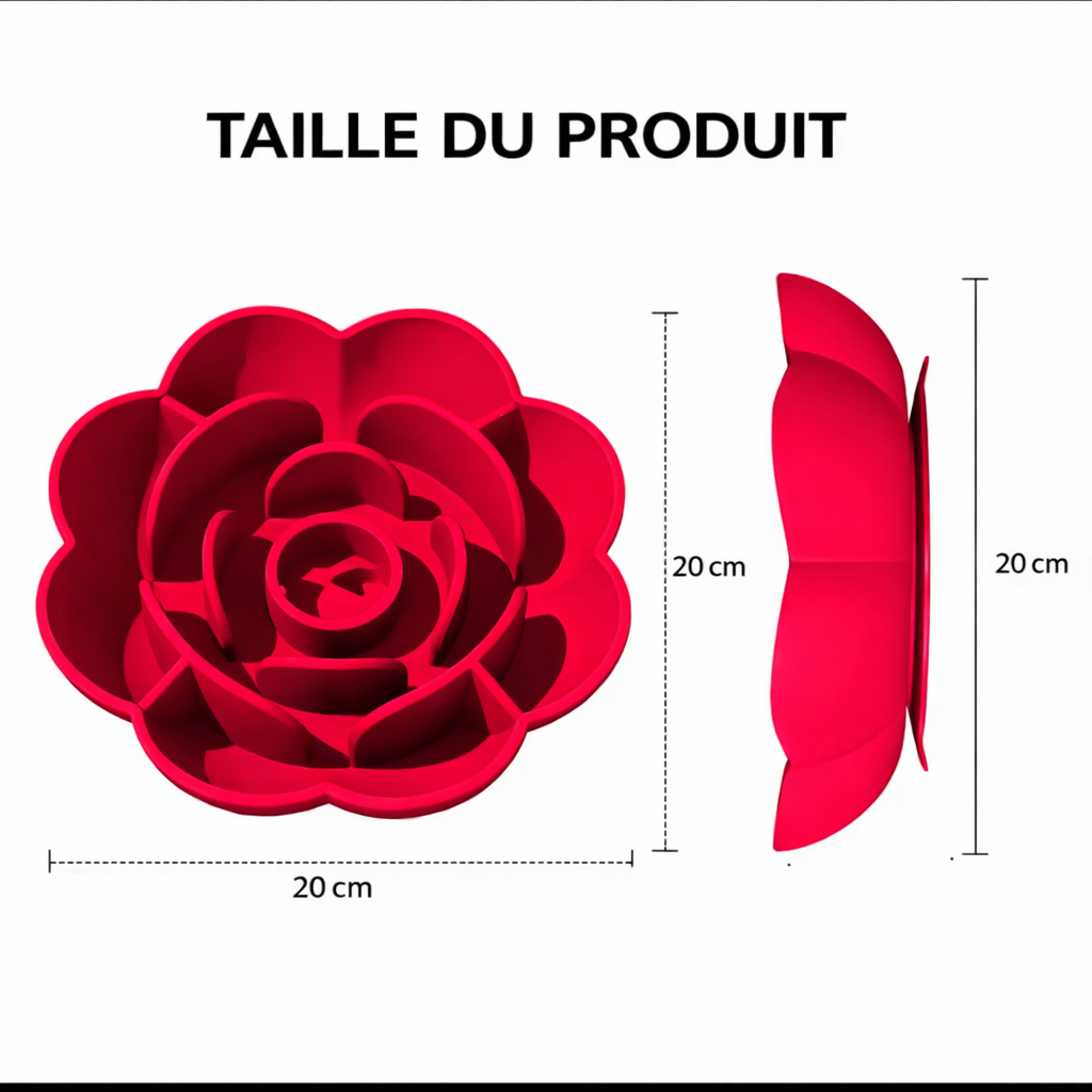 Bol Anti-Glouton en Silicone Forme Rose