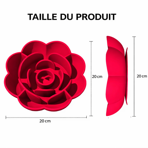 Bol Anti-Glouton en Silicone Forme Rose
